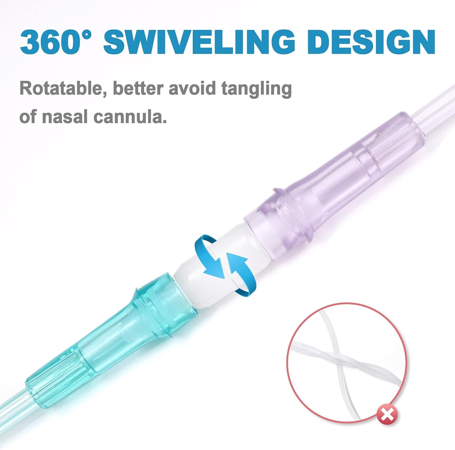 10PCS Adult Soft Nasal Cannula, 7 FT Nasal Tubing for Oxygen, Included 5PCS Nasal Cannula Oxygen Tubing and 5PCS Tubing Connectors - Standard Connector