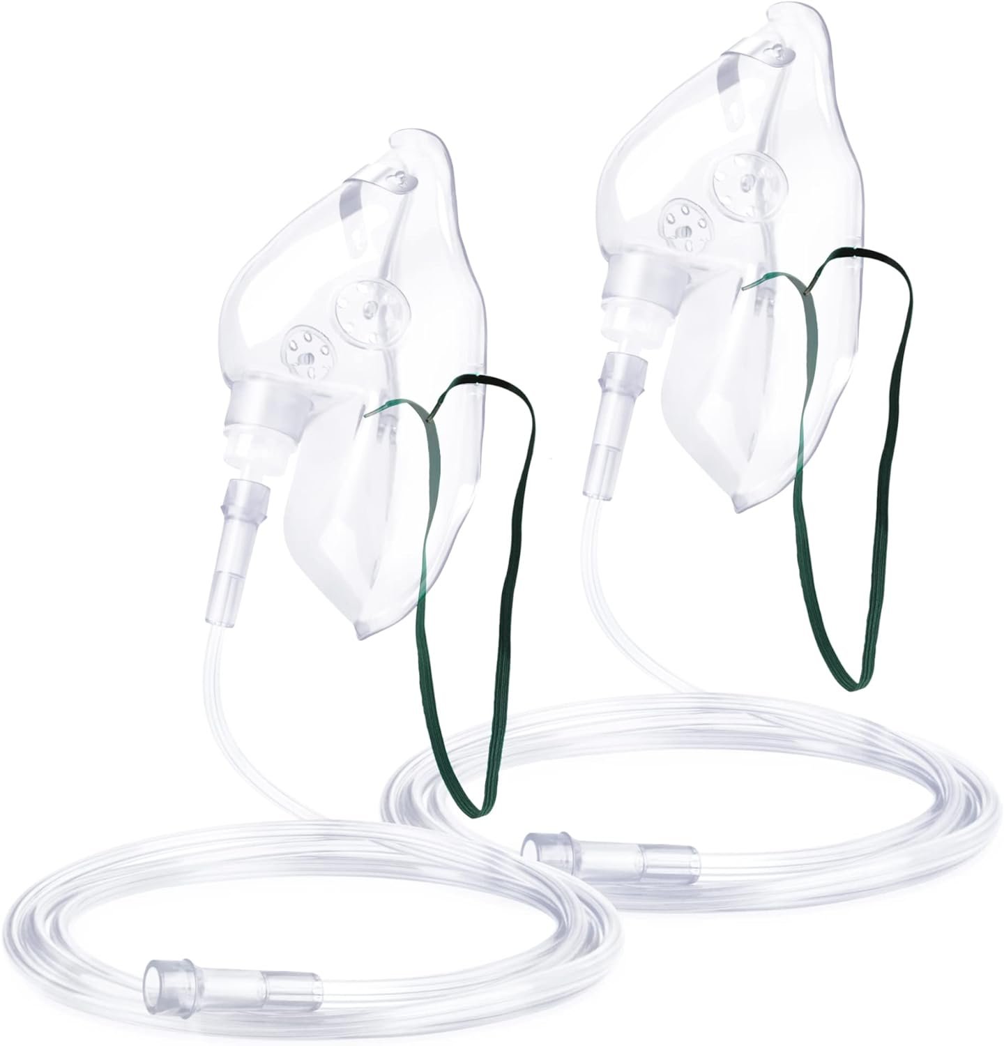 2 Pack Oxygen Mask for Face Adult with 6.6 Tube Adjustable Elastic Strap - Size L 2 Pack Oxygen Mask for Face Adult with 6.6 Tube Adjustable Elastic Strap - Size L
