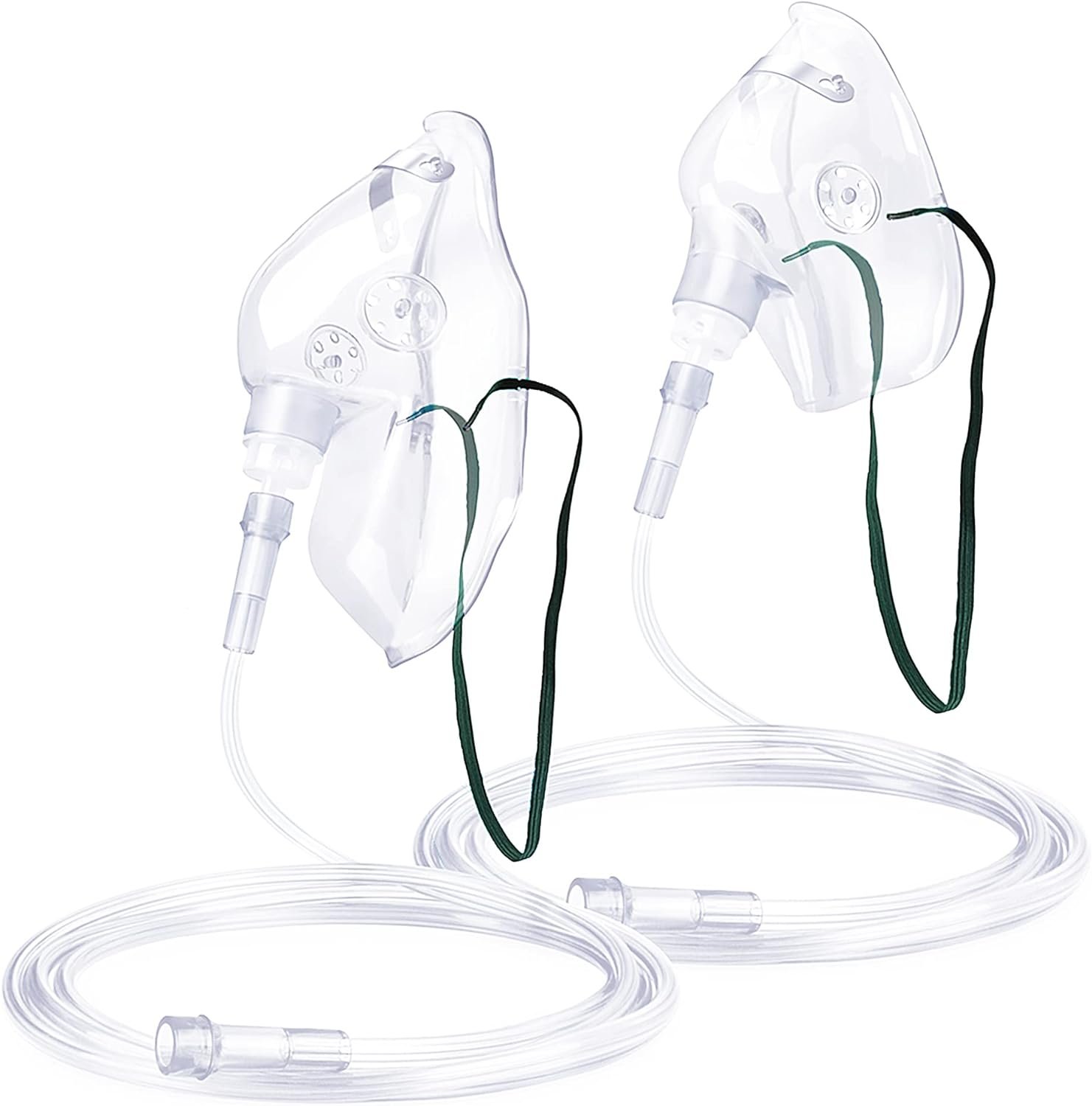 2 Pack Oxygen Mask for Face Adult with 6.6 Tube Adjustable Elastic Strap - Size L 2 Pack Oxygen Mask for Face Adult with 6.6 Tube Adjustable Elastic Strap - Size L
