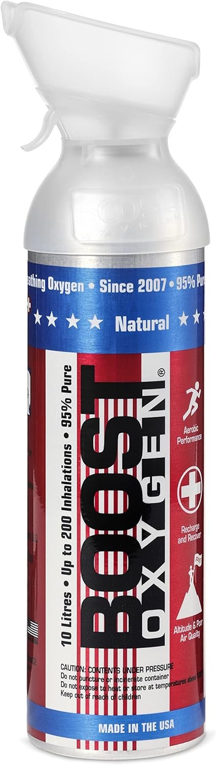 3 Pack Large 10-Liter Boost Oxygen Portable Pure Canned Natural Oxygen Canister Bottle for High Altitudes, Athletes, and More, Flavorless…