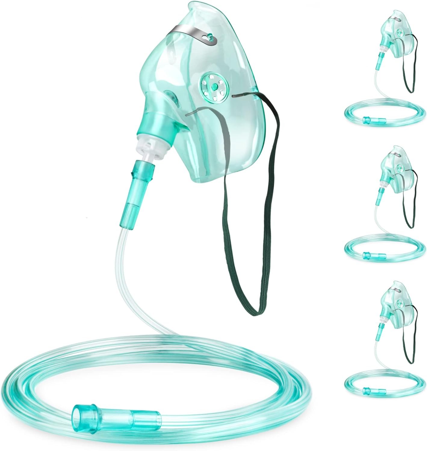 3 Pack Oxygen Mask for Face Adult with 6.6 Tube Adjustable Elastic Strap - Size S+M+L 3 Pack Oxygen Mask for Face Adult with 6.6 Tube Adjustable Elastic Strap - Size S+M+L
