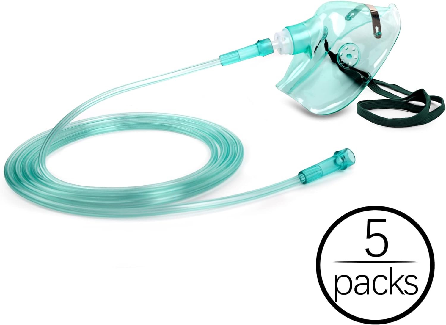 3 Pack Oxygen Mask for Face Adult with 6.6 Tube Adjustable Elastic Strap - Size S+M+L 3 Pack Oxygen Mask for Face Adult with 6.6 Tube Adjustable Elastic Strap - Size S+M+L