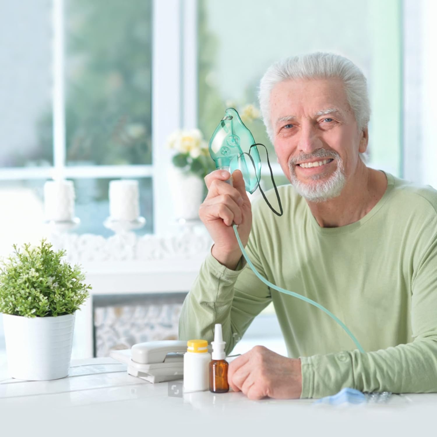 3 Pack Oxygen Mask for Face Adult with 6.6 Tube Adjustable Elastic Strap - Size S+M+L 3 Pack Oxygen Mask for Face Adult with 6.6 Tube Adjustable Elastic Strap - Size S+M+L