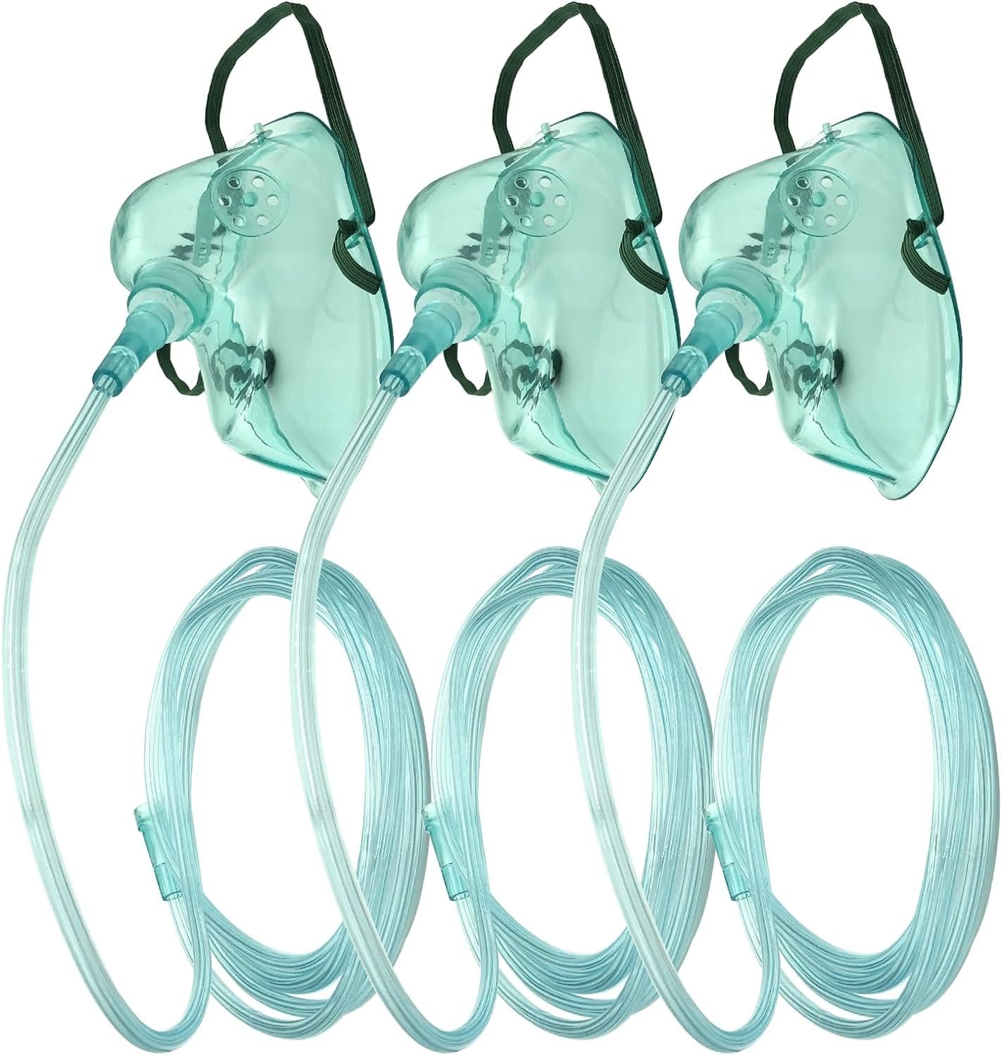 3 Pack Oxygen Mask for Face Adult with 7 Ft Tube, Adult Oxygen Mask with Adjustable Elastic Strap - Adult Elongated Size 3 Pack Oxygen Mask for Face Adult with 7 Ft Tube, Adult Oxygen Mask with Adjustable Elastic Strap - Adult Elongated Size