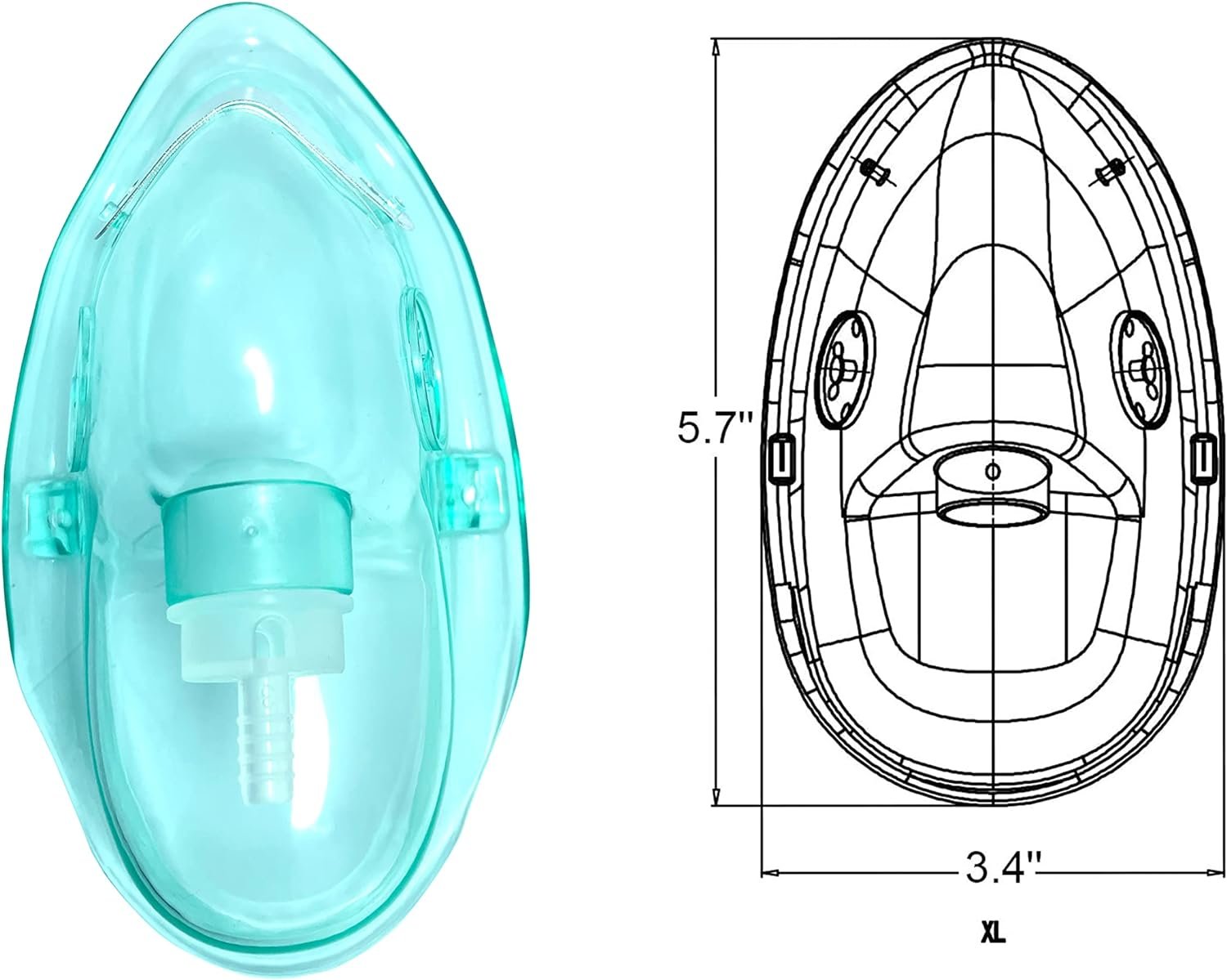 4 Packs Adult Europe Standard Oxygen Mask with 6.6 Tubing and Adjustable Elastic Strap - Size L+ 4 Packs Adult Europe Standard Oxygen Mask with 6.6 Tubing and Adjustable Elastic Strap - Size L+
