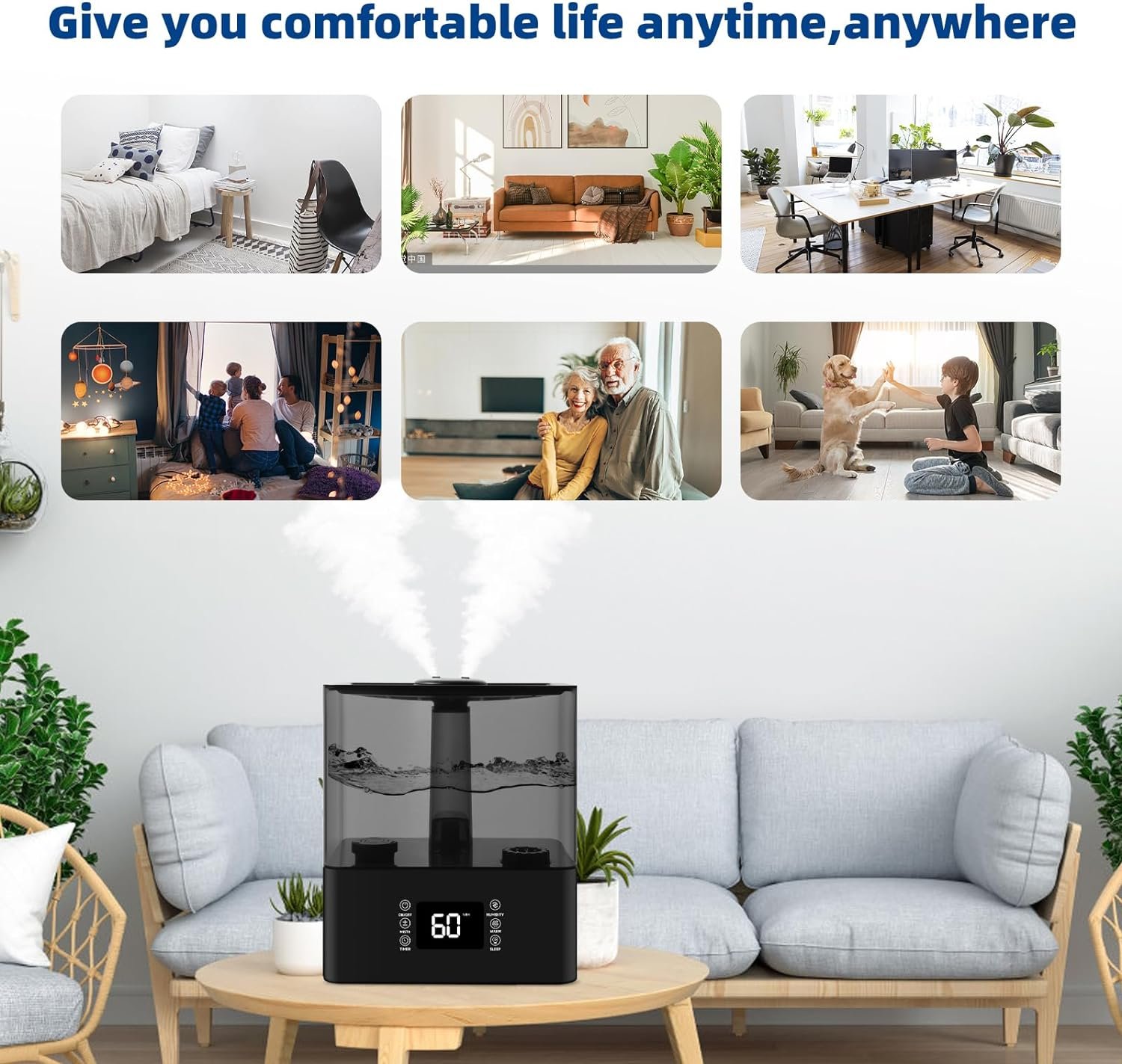 6L Humidifiers for Bedroom Large Room, Cool and Warm Mist Humidifiers for Nursery Plants, Mist Top Fill Desk Humidifiers Essential Oil Diffuser with Adjustable Mist,360°Nozzle,Auto Shut-Off-Black 6L Humidifiers for Bedroom Large Room, Cool and Warm Mist Humidifiers for Nursery Plants, Mist Top Fill Desk Humidifiers Essential Oil Diffuser with Adjustable Mist,360°Nozzle,Auto Shut-Off-Black