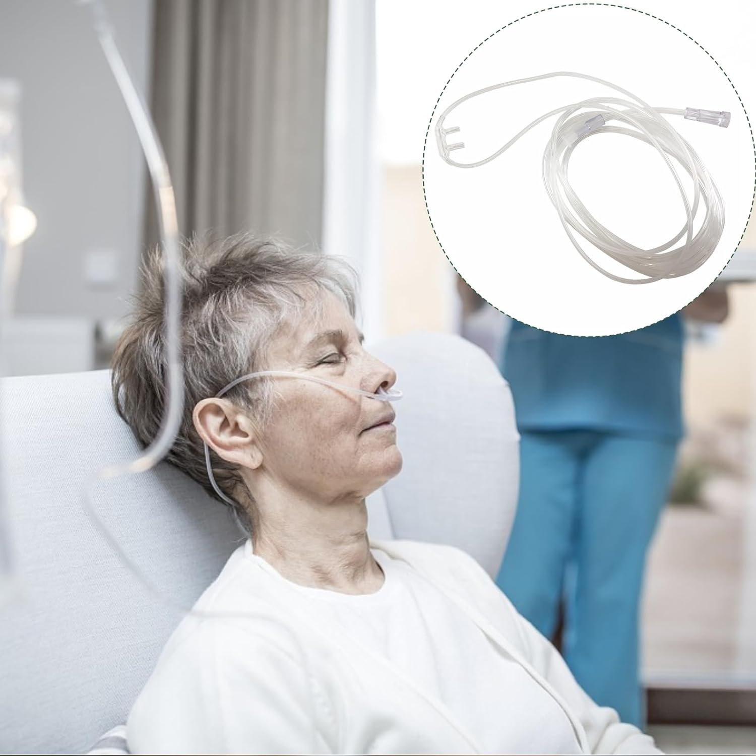 Adult Standard Nasal Cannula, 8.2 ft Cannula Nasal Tubing with Softer Nasal Plug Head for Oxygen, Kink Resistant Nasal Oxygen Cannula for Long-Term Use Patients (5 Pack) Adult Standard Nasal Cannula, 8.2 ft Cannula Nasal Tubing with Softer Nasal Plug Head for Oxygen, Kink Resistant Nasal Oxygen Cannula for Long-Term Use Patients (5 Pack)