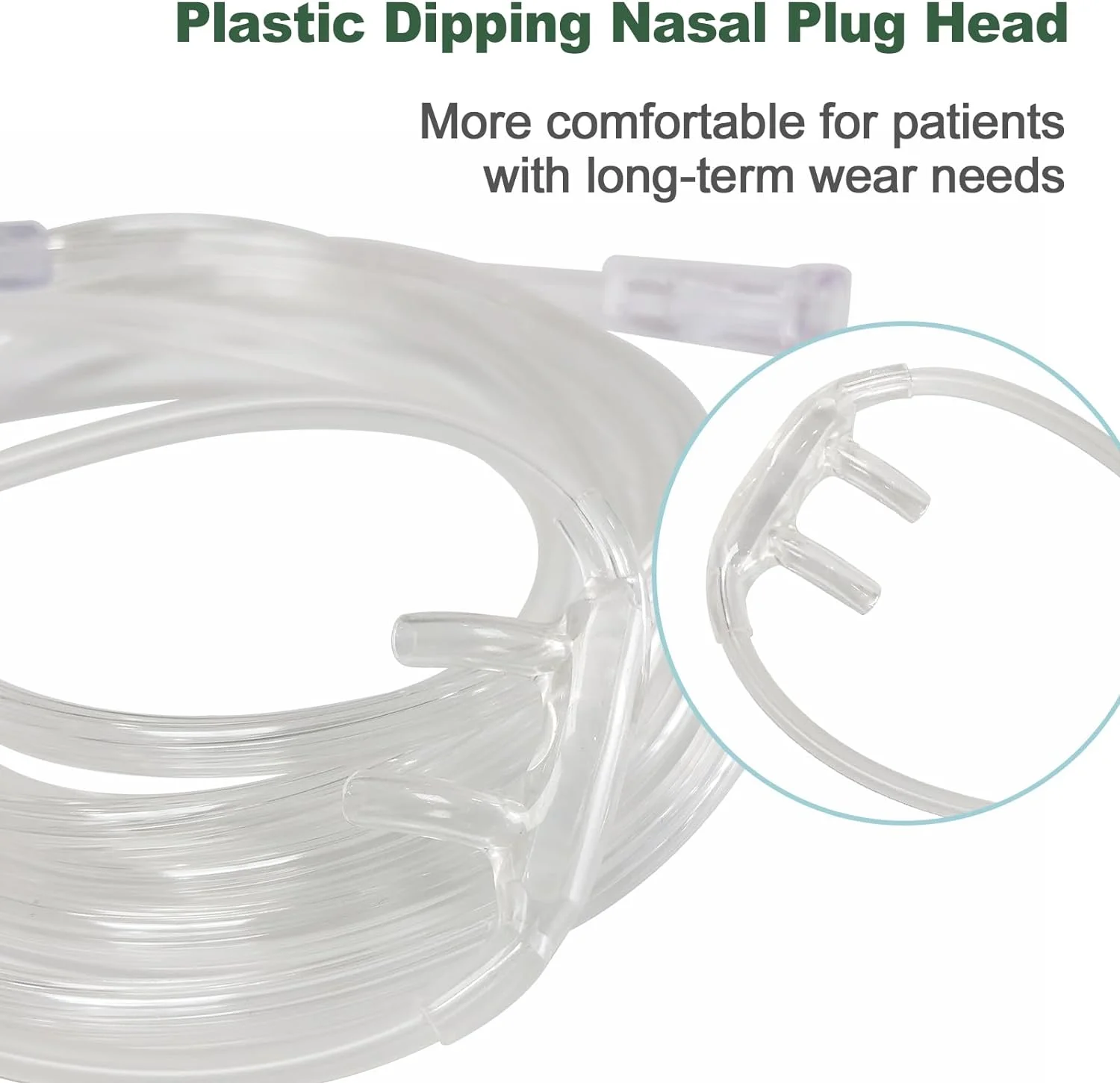 Adult Standard Nasal Cannula, 8.2 ft Cannula Nasal Tubing with Softer Nasal Plug Head for Oxygen, Kink Resistant Nasal Oxygen Cannula for Long-Term Use Patients (5 Pack)