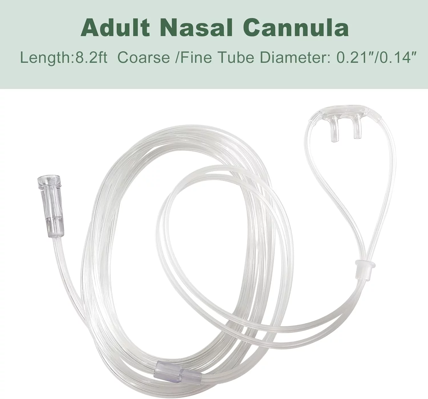 Adult Standard Nasal Cannula, 8.2 ft Cannula Nasal Tubing with Softer Nasal Plug Head for Oxygen, Kink Resistant Nasal Oxygen Cannula for Long-Term Use Patients (5 Pack)