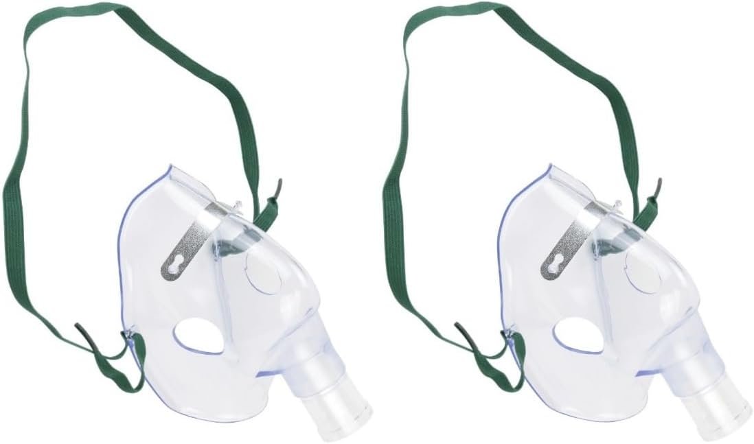 AmeriCan Goods 2 Pack Oxygen Mask with 6cc Cup 7 Standard Tube Connector Adult/Child Latex Free Soft  Flexible Standard Size