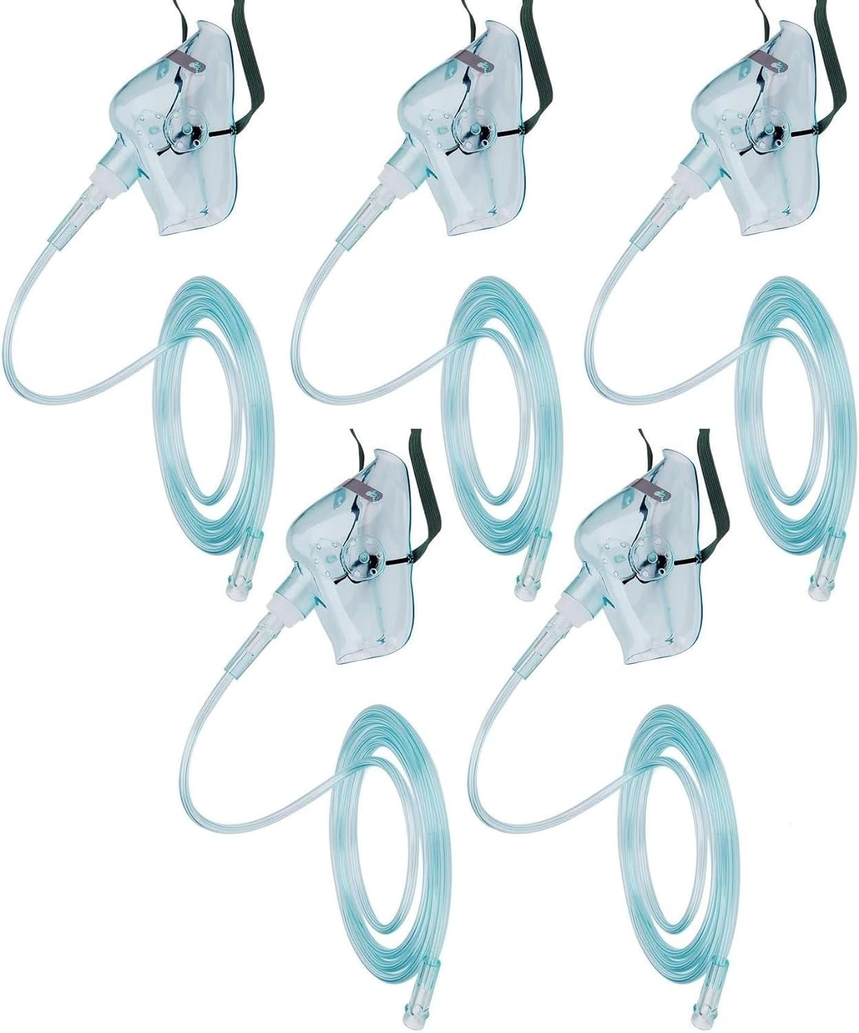 AmeriCan Goods 5 Pack Oxygen Mask with 7 Standard Tube Connector Adult/Child Latex Free Soft Flexible Standard Size AmeriCan Goods 5 Pack Oxygen Mask with 7 Standard Tube Connector Adult/Child Latex Free Soft Flexible Standard Size