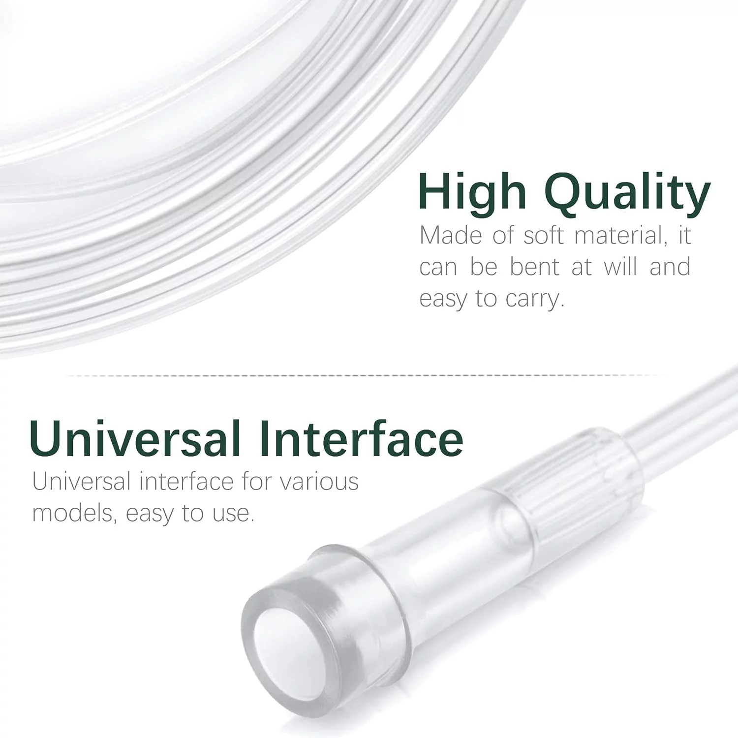 ANSNF Standard Oxygen Nasal Cannula for Adult - 7 ft, Soft Material, Kink Resistant, Lightweight Tubing (5 Pack)