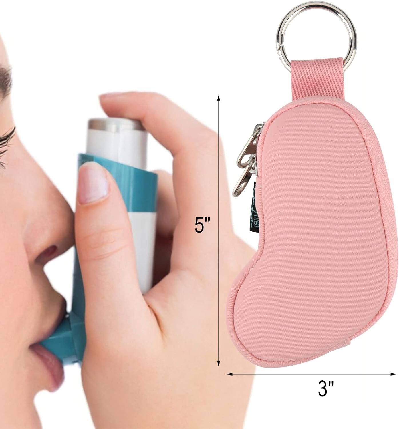 Beautyflier Asthma Inhaler Case Holder Travel Handy Mini Bag for Adults and Kids, Does Not Include Inhaler (Black)