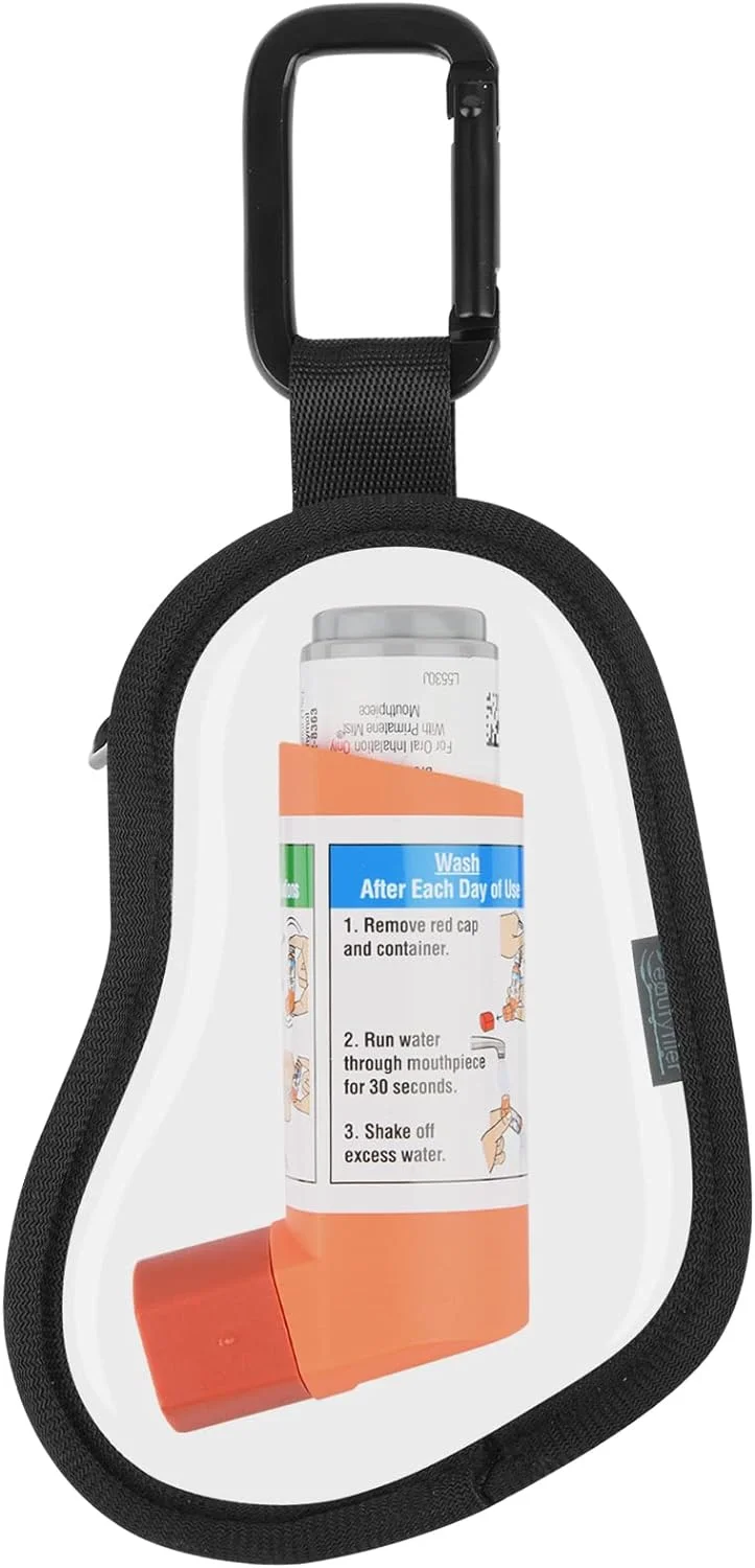 beautyflier asthma inhaler case holder travel handy mini bag for adults and kids does not include inhaler black 4