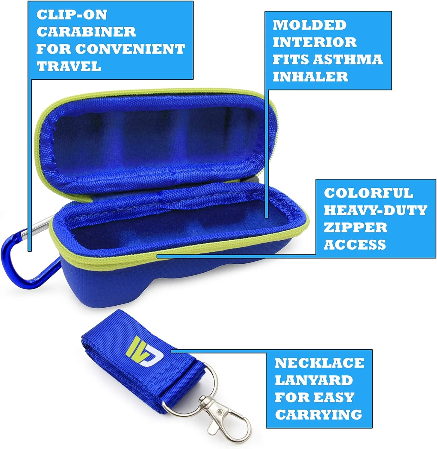Casematix Blue Green Travel Case Compatible with Asthma Inhaler, Includes Case Only Casematix Blue Green Travel Case Compatible with Asthma Inhaler, Includes Case Only