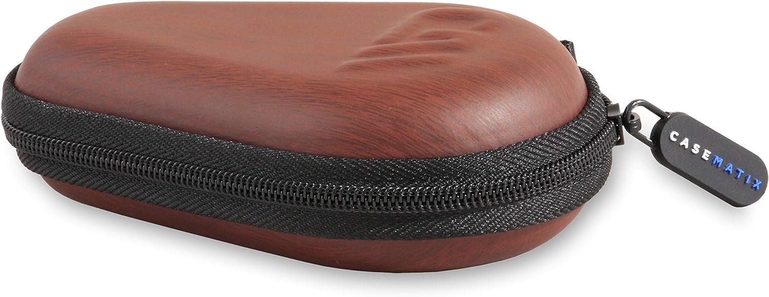 Casematix Wood Pattern Clip on Asthma Inhaler Travel Case, CASE ONLY