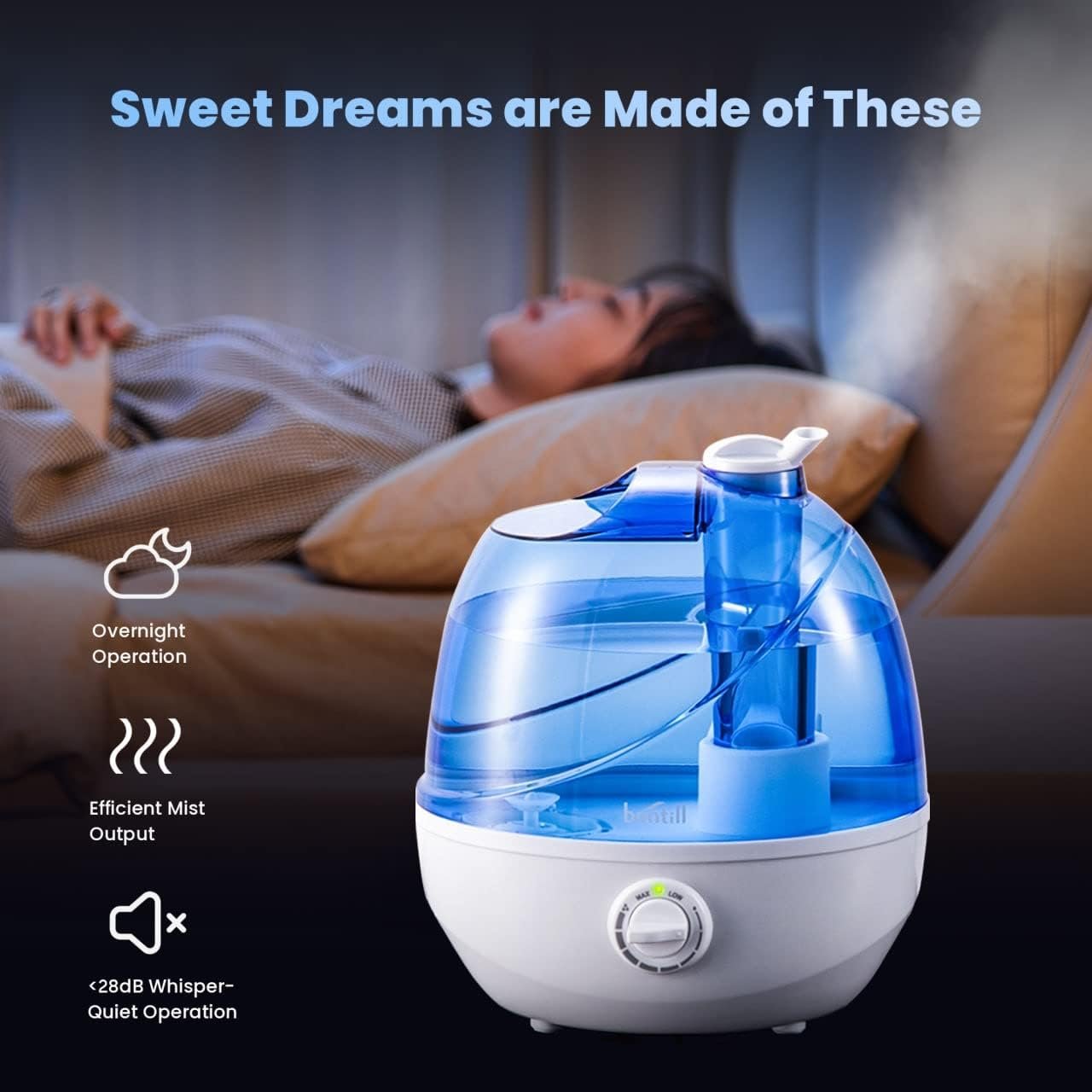 Cool Mist Humidifiers for Bedroom Large Room (2.5L Water Tank) Quiet Ultrasonic Air Humidifier For Babies Nursery, Office, Indoor Plants Whole House -Adjustable 360 Rotation Nozzle, Auto-Shut Off Cool Mist Humidifiers for Bedroom Large Room (2.5L Water Tank) Quiet Ultrasonic Air Humidifier For Babies Nursery, Office, Indoor Plants Whole House -Adjustable 360 Rotation Nozzle, Auto-Shut Off