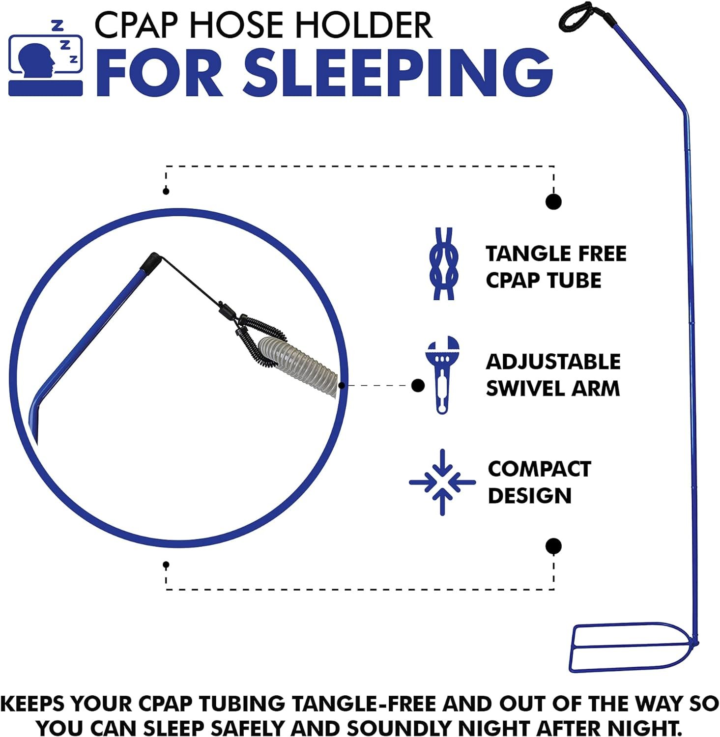 Cpap Hose Holder for Bed Sleeping - Tangle Proof CPAP Hose Hanger -