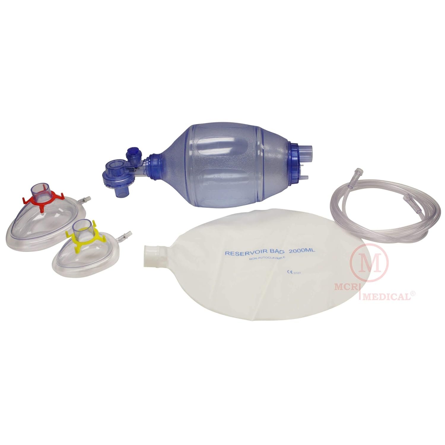 CPR Training Bag Valve Mask (BVM) ADULT/CHILD in Mesh Bag, BVM-3081-001