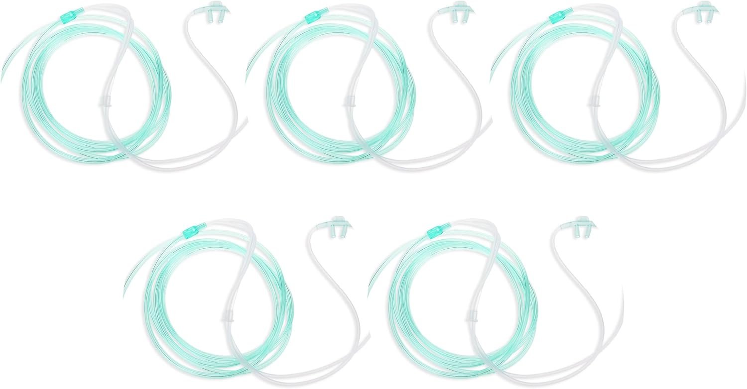 Dealmed Adult Standard Nasal Cannula – Straight with 7 ft (2.1m), Soft Green, Cannula Nasal Tubing for Oxygen, Highly Visible, Kink Resistant, Lightweight Tubing (50 Pack) Dealmed Adult Standard Nasal Cannula – Straight with 7 ft (2.1m), Soft Green, Cannula Nasal Tubing for Oxygen, Highly Visible, Kink Resistant, Lightweight Tubing (50 Pack)
