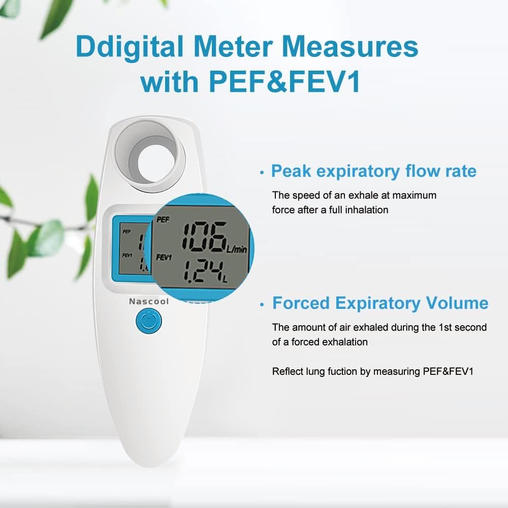 Digital Peak Flow Meter,Home Medical with Tracking Software-AccurateReliable Spirometer for Asthma COPD Adult Kids