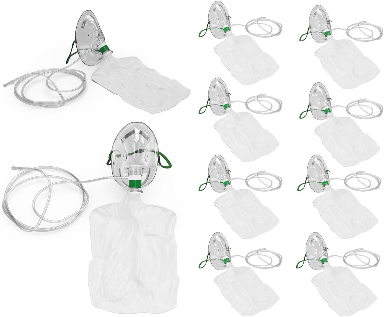 Endure Elongated Non-Rebreathing Oxygen Mask,(Pack of 10), Rebreather Oxygen Mask (Adult)