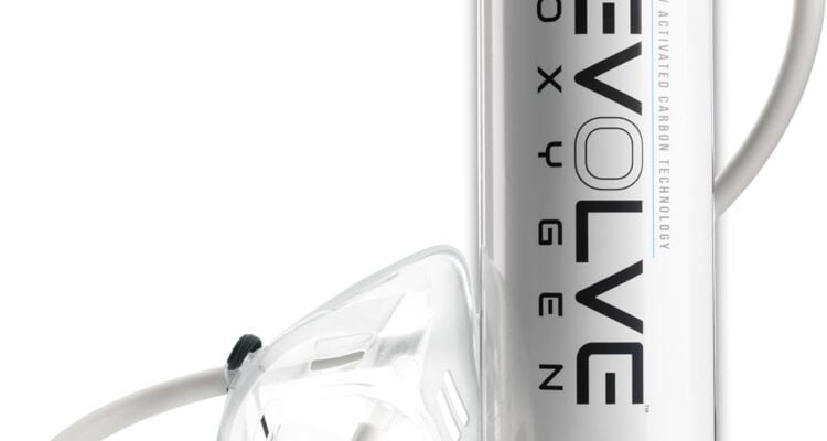 evolve 35 liter pure oxygen canister with mask and tube portable oxygen can ideal for home use and outdoor activities de