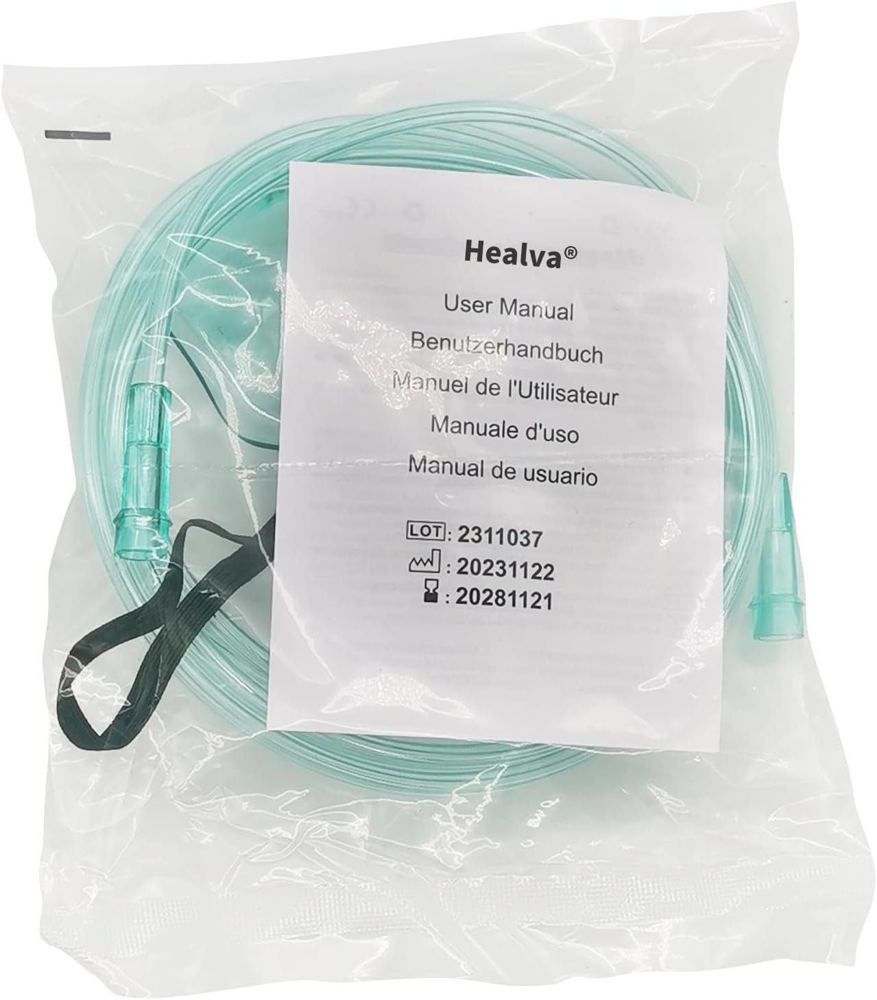 Healva 5 Pack Oxygen Mask with 6.6 Tubing and Adjustable Elastic Strap - Adult Europe Size L Healva 5 Pack Oxygen Mask with 6.6 Tubing and Adjustable Elastic Strap - Adult Europe Size L