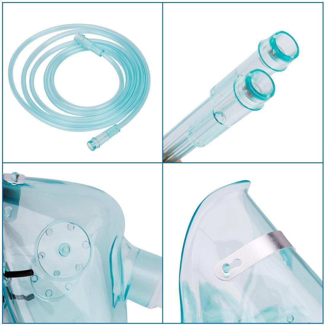 Healva 5 Pack Oxygen Mask with 6.6 Tubing and Adjustable Elastic Strap - Adult Europe Size L Healva 5 Pack Oxygen Mask with 6.6 Tubing and Adjustable Elastic Strap - Adult Europe Size L