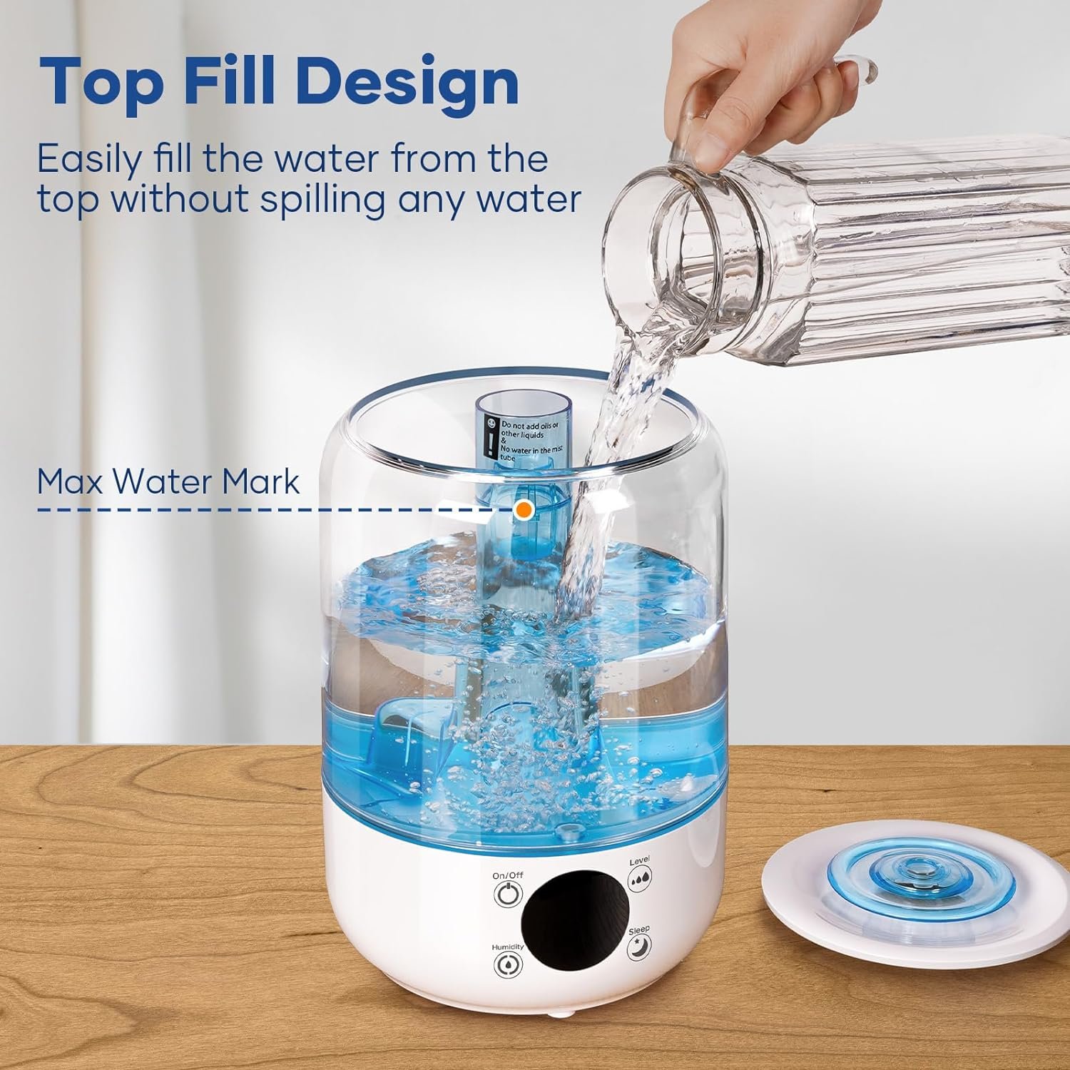 HiLIFE Humidifiers for Bedroom, 3 Times Fog Coverage, 3.5L Ultrasonic Cool Mist Humidifiers for Home Baby Nursery Plants, Top Fill Air Humidifier Lasts Up to 35 Hours, Auto Shut-Off HiLIFE Humidifiers for Bedroom, 3 Times Fog Coverage, 3.5L Ultrasonic Cool Mist Humidifiers for Home Baby Nursery Plants, Top Fill Air Humidifier Lasts Up to 35 Hours, Auto Shut-Off