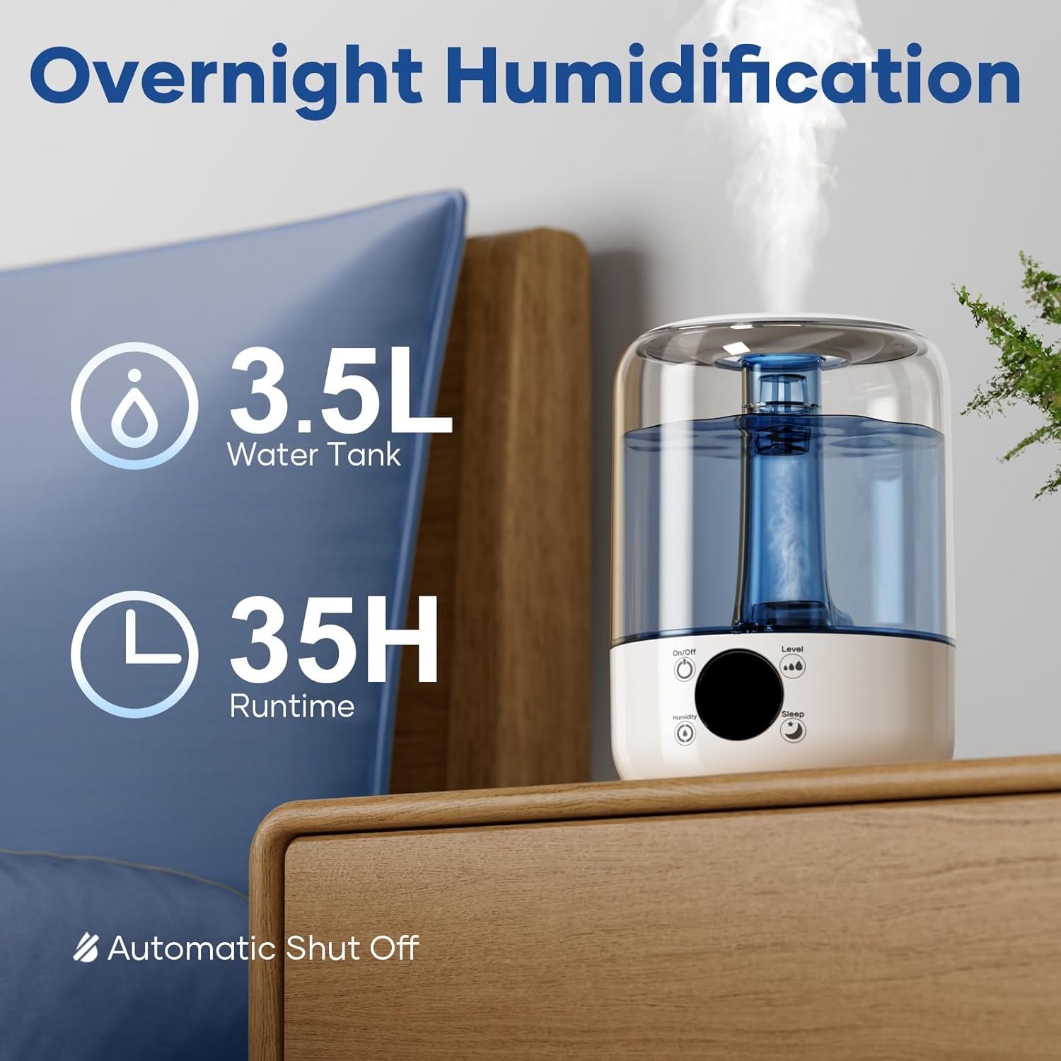 HiLIFE Humidifiers for Bedroom, 3 Times Fog Coverage, 3.5L Ultrasonic Cool Mist Humidifiers for Home Baby Nursery Plants, Top Fill Air Humidifier Lasts Up to 35 Hours, Auto Shut-Off HiLIFE Humidifiers for Bedroom, 3 Times Fog Coverage, 3.5L Ultrasonic Cool Mist Humidifiers for Home Baby Nursery Plants, Top Fill Air Humidifier Lasts Up to 35 Hours, Auto Shut-Off