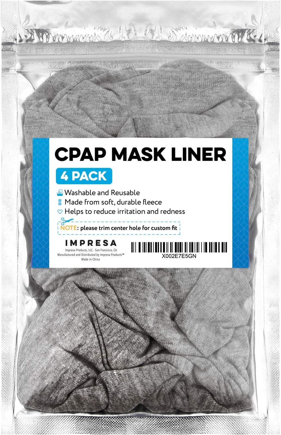 IMPRESA 4 Pack - Full Face CPAP Mask Liners - Reusable, Reduces Air Leaks and Blisters - Fits Most Types of Full Face CPAP Masks