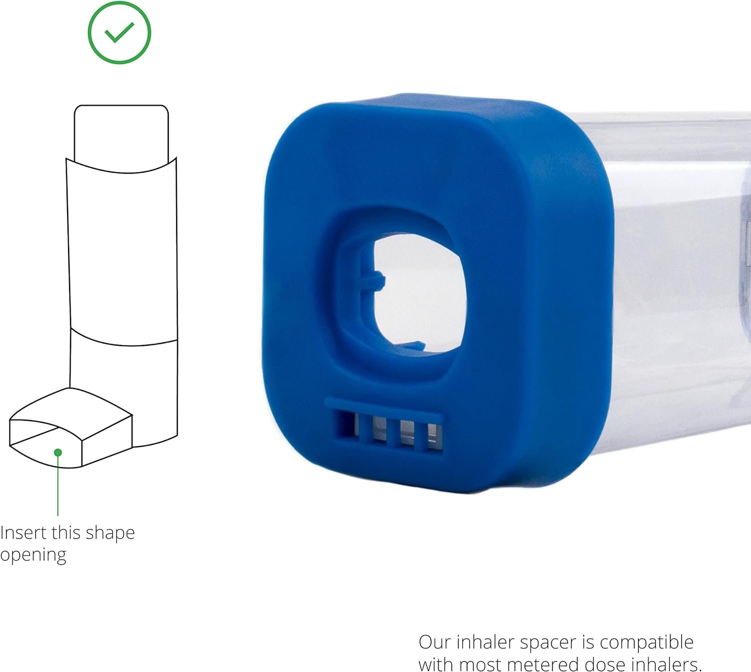 Inhaler Spacer for Adults, Aerochamber Spacer with Comfortable Adult Face Mask, Spacer for Inhaler MDI, Improves Pump Aeroflow Chamber Delivery for Asthma, Blue Inhaler Spacer for Adults, Aerochamber Spacer with Comfortable Adult Face Mask, Spacer for Inhaler MDI, Improves Pump Aeroflow Chamber Delivery for Asthma, Blue