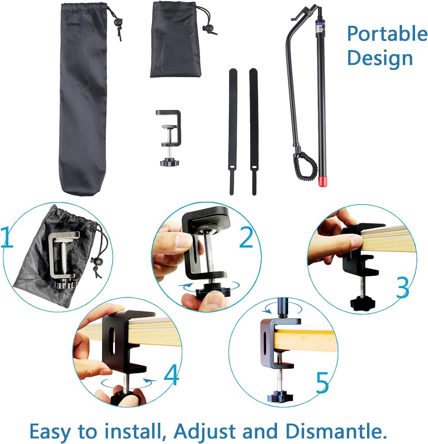 LONYEON CPAP Hose Holder - CPAP Hose Hanger for Bed Avoid Tangling and Prevent Blockage,Keeps The Air Hose Up and Away from Your Face and Arms to Make You Sleep Better,Black