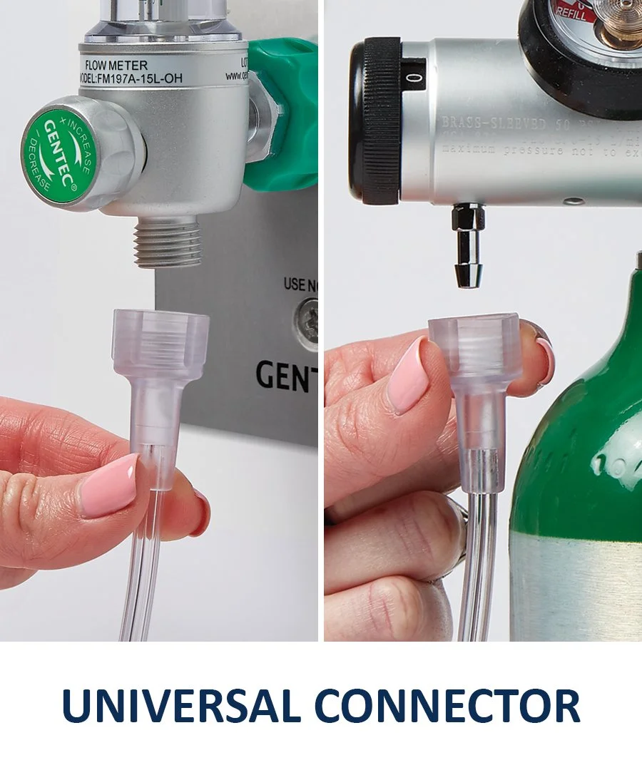 Medline Supersoft Nasal Oxygen Cannula, Universal Connector, 7-Foot Tubing, Adult Size, Pack of 50