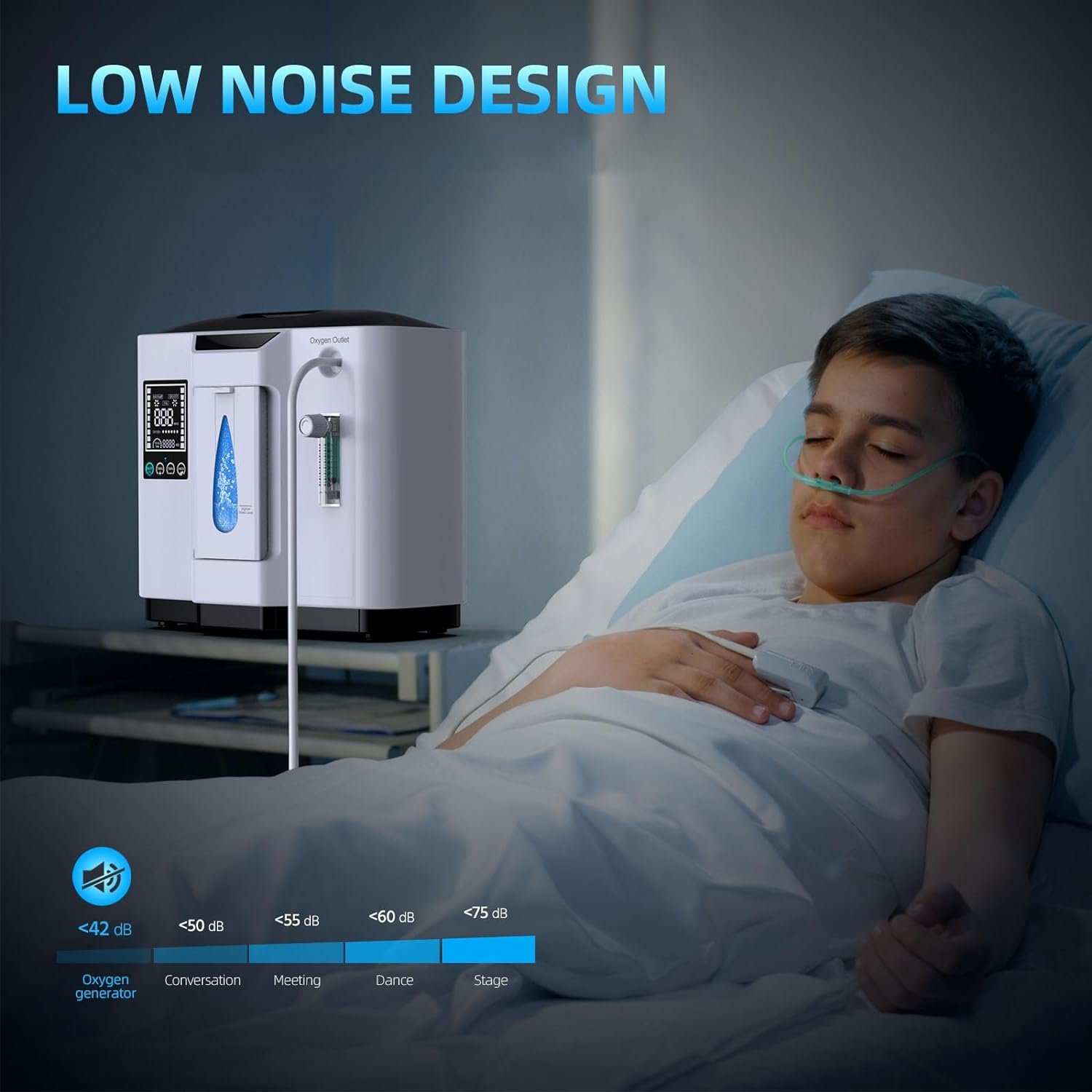 Oxygen Concentrator, Portable Oxygen Concentrator Machine for Home Use, Can Remote Control, with Oxygen Tubing, Household Equipment, Oxygen Generator