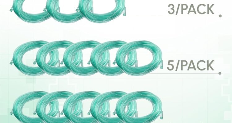 oxygen tubing premium green crush resistant oxygen tubes extra long 50 foot pack of 3 tubes 3