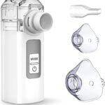 portable nebulizer handheld mesh nebulizer machine for adults kids cool mist steam inhaler with 2 modes for home office