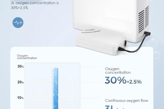 portable oxygen concentrator 3 l compact continuous oxygen machine 35 battery powered oxygen generator ac110 240v 33lbs 2