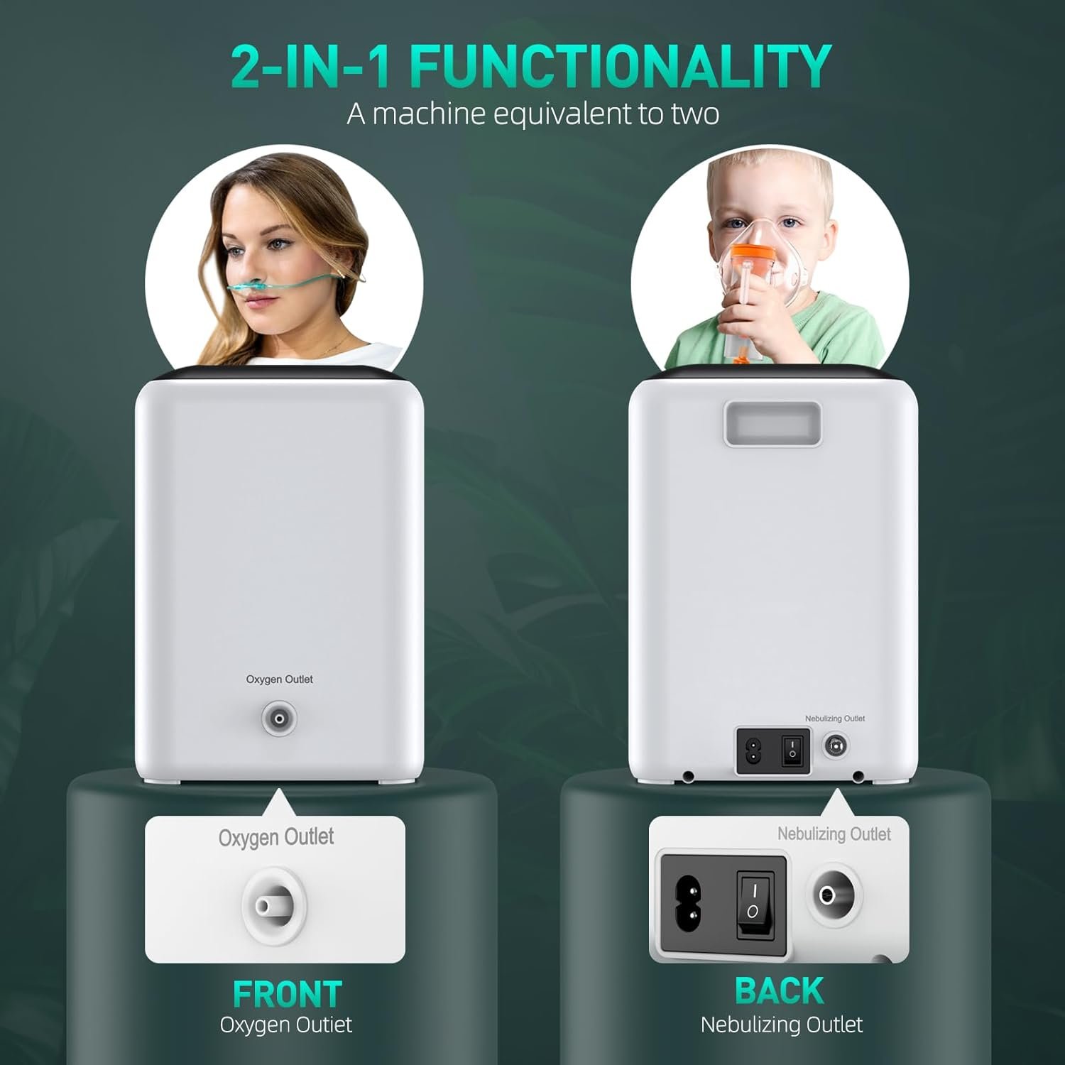 Portable Oxygen Concentrator, with Oxygen Tubing, Household Oxygen Machine, Low Noise, Help Health, Oxygen Generator