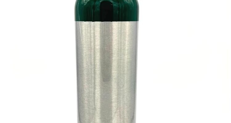 resone portable aluminum medical oxygen cylinder e size with cga 870 toggle valve for medical use non sparking green dom
