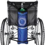 zheeyi oxygen cylinder bag for wheelchair portable oxygen tank holder with adjustable straps zippers blue