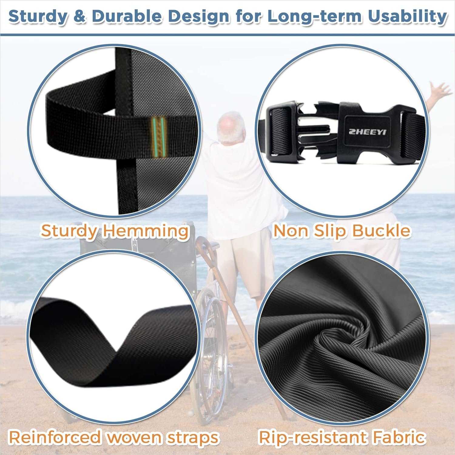 ZHEEYI Oxygen Cylinder Bag for Wheelchair Portable Oxygen Tank Holder with Adjustable Straps  Zippers Blue