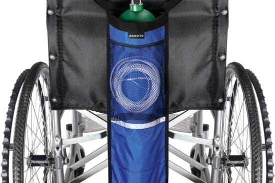 zheeyi oxygen cylinder bag for wheelchair portable oxygen tank holder with adjustable straps zippers blue